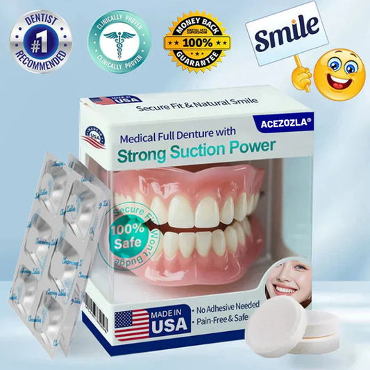 Acezozla® Medical Full Denture with Strong Suction ✅ Made and Shipped from the USA🍀